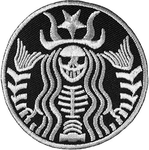 Skeleton Mermaid PATCH Size 2.5 Inch Biker Heavy Metal Logo Jacket Vest Shirt Hat Blanket Backpack T-Shirt Patches Embroidered Appliques Symbol Badge Cloth Sign Costume