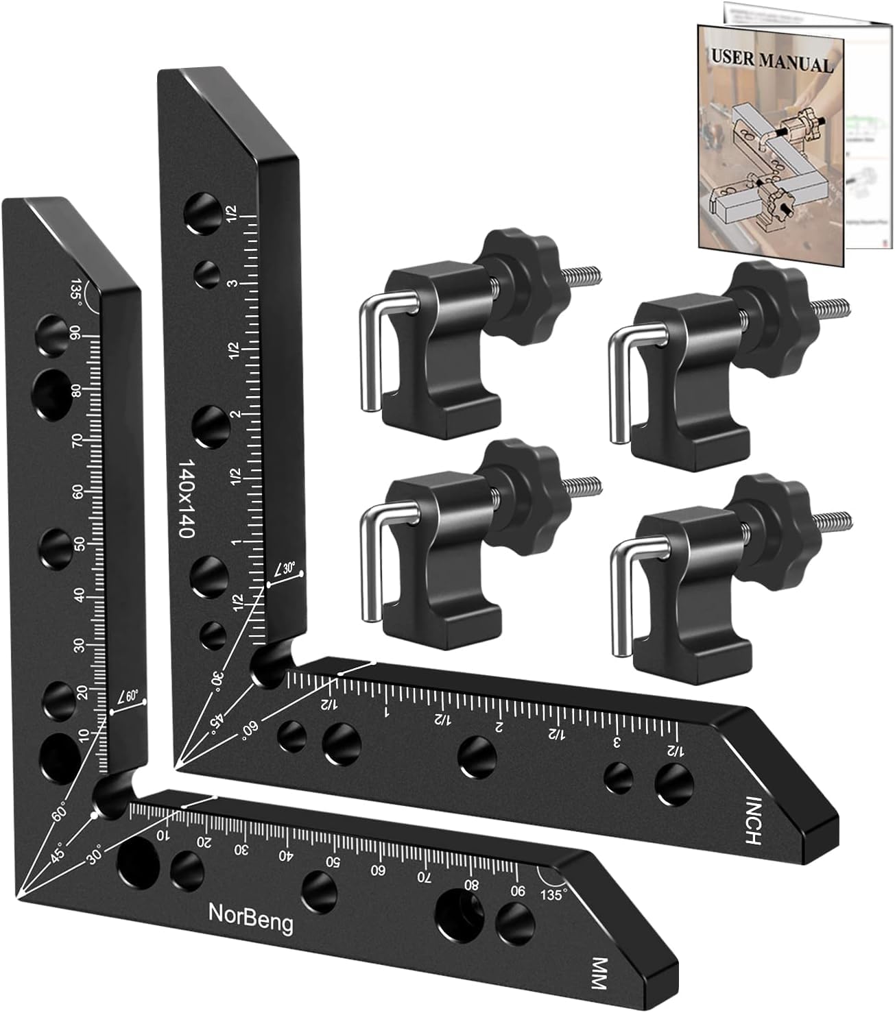 90 Degree Angle Clamps, Right Angle Clamp, L Type Corner Clamps, Aluminum Alloy Fixing Ruler, Corner Clamp, Square Woodworking, Carpenter's Tools for Picture Frame, Drawer