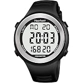 Hearkent 50M Waterproof Pedometer Watch No APP Fitness Tracker Watch | With Light, Step Counter, Calories, Alarm, Digital Display Step Counter Watch for Men Women