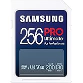 SAMSUNG PRO Ultimate Full Size 256GB SDXC Memory Card, Up to 200 MB/s, 4K UHD, UHS-I, C10, U3, V30, A2, for DSLR, Mirrorless