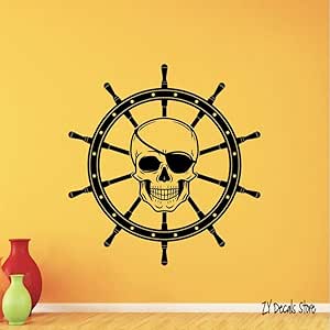 Calcomanías de calaveras Piratas de Olivialulu Rueda de barco