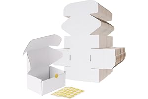 RLAVBL 6x4x3 Shipping Boxes Set of 50, White Corrugated Cardboard Box for Packing, Mailing, Business