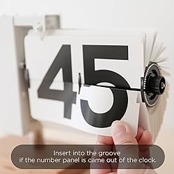 mooas Classic Modern Wood Big Flip Desk Clock