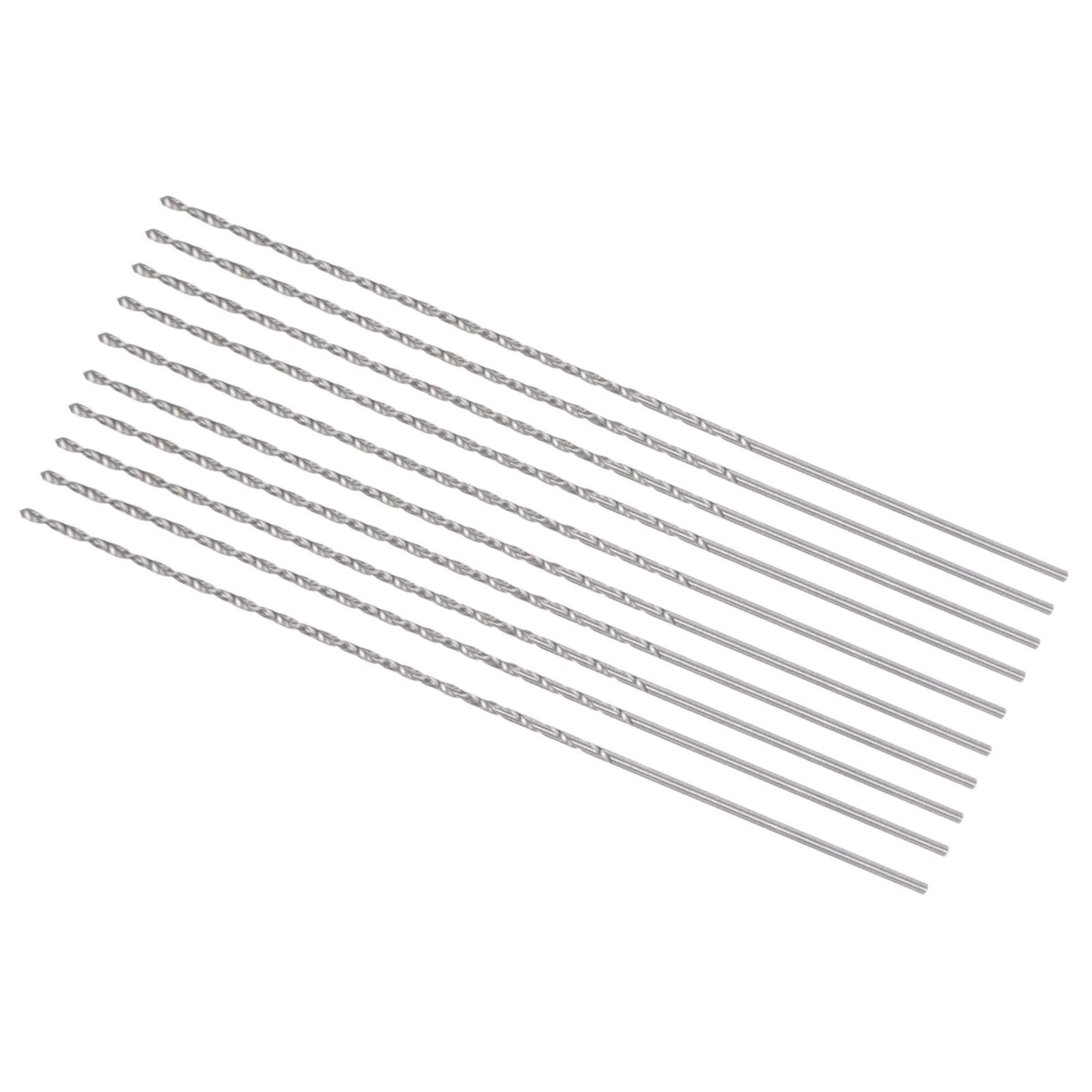 CoCud Mini Twist Drill Bit, 1.2mm Drill Diameter 100mm Total Length, High Speed Steel Twist Drill Bit - (Applications: for Metal Plastic and Woodwork), 10-Pieces
