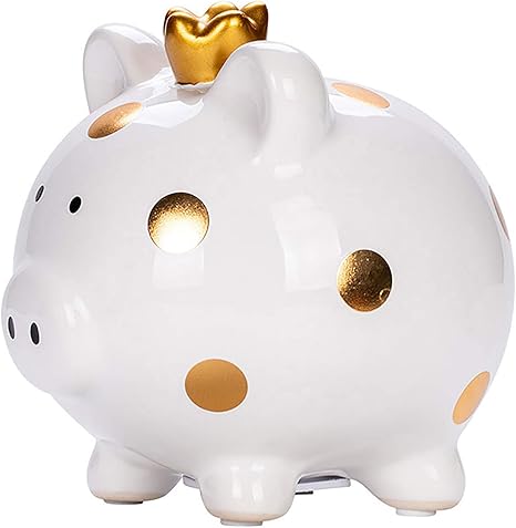 Amazon Co Jp お金の銀行の子供の陶磁器の貯金箱のお金箱のメモリーいたずらな豚コイン現金の楽しいお金の銀行 白 ホーム キッチン
