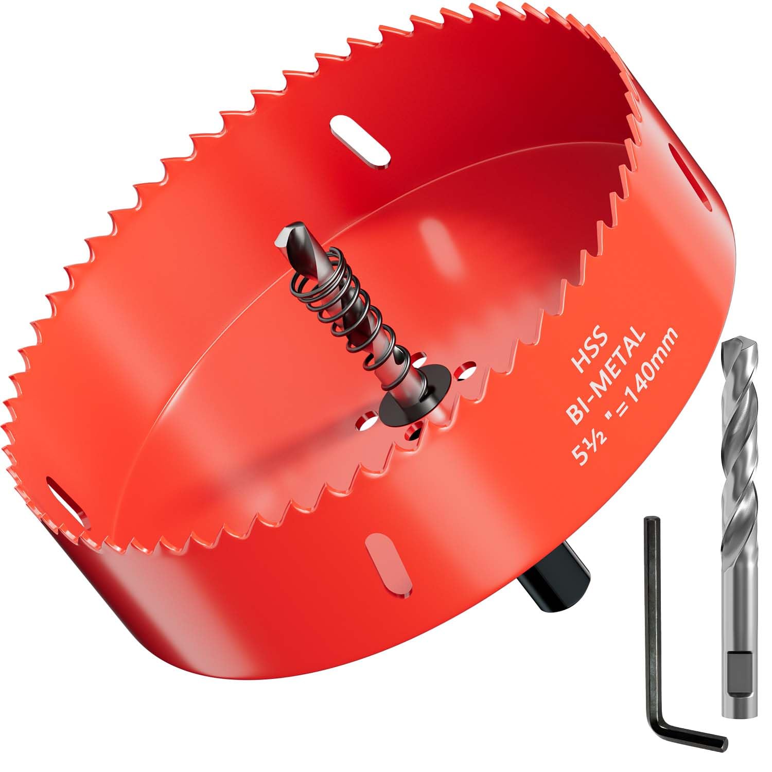GARHWAL Bi-Metal Hole Saws - 140mm Wood Cutter, Metal Hole Saw, Circular Cutter for Walls, Core Drill Bit - Fast Cutting with Long-Lasting Blades for Plumbing, Conduits, Kitchens, Other DIY Projects