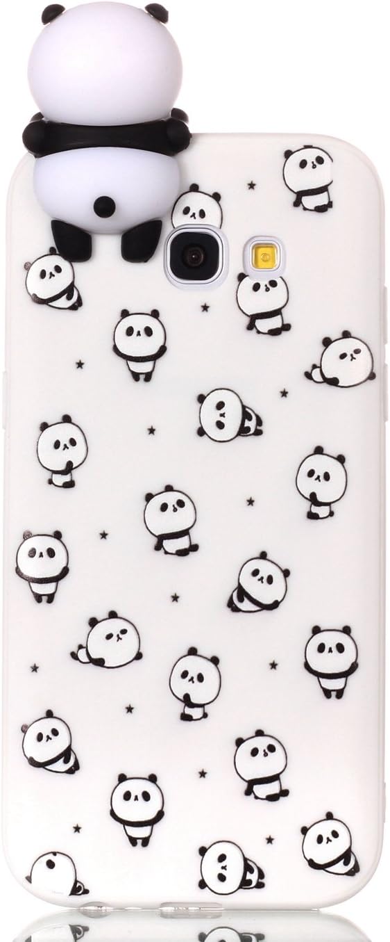 FBNK Phone Case for Samsung Galaxy A3 2017 Cute 3D Cartoon Little Panda Cover Christmas Gift for Kids Cell Phone Cases Soft Silicone Gel Rubber Kawaii Character Protector