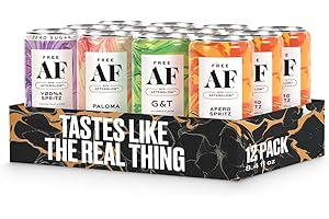 FREE AF AF Drinks Non-Alcoholic Variety Pack | Alcohol Alternative Sparkling Cocktails with AFTERGLOW Botanical Warmth | Gluten-Free, Low-Calorie | 8.4 oz Cans