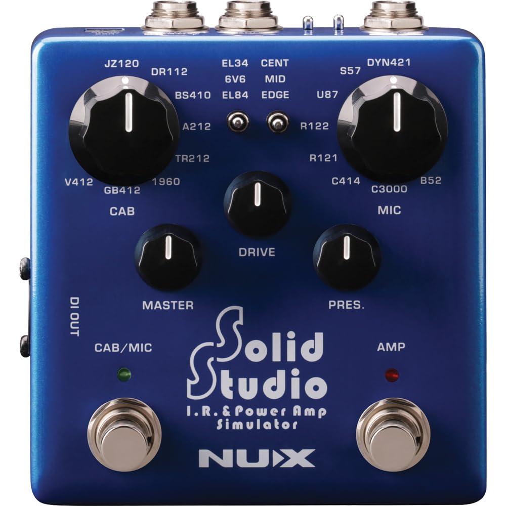 NUX Solid Studio IR & Power Amp Simulator, 8 Cabinets, 8 Mics, 3 Tubes, Classic Style, Model 173.333, Guitar Effect Device