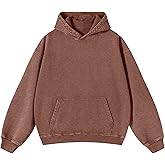 ATOFY Oversized Hoodies for Men Womens Pullover Sweatshirts Acid Wash Vintage Loose Fit Unisex Cotton Outfits