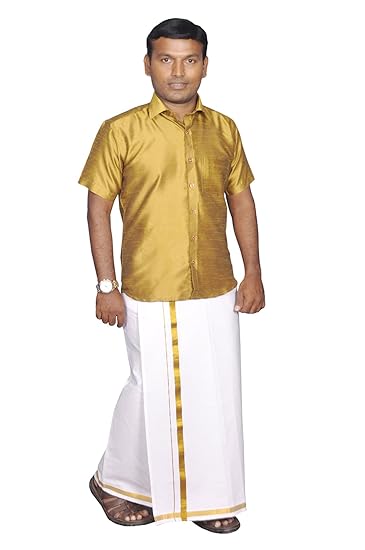 MEN'S JARI COTTON DHOTI. (1.30 X 2.00 METER)