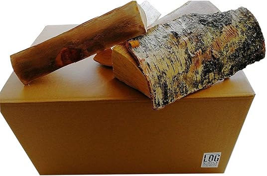 Caja de 54 litros de abedul de plata secado al horno-25cm de longitud, mejores troncos