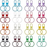 PH PandaHall 32pcs 16 Colors Lobster Claw Clasps Keychains, Key Chain Clips 30mm Colored Key Rings Metal Swivel Clasps Lanyard Keychain Hooks for Jewelry DIY Crafts Making Keychain Clip Lanyard Purse