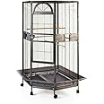 Seny Corner Bird Cage for Cockatiel Parakeet Black and White New (Black)
