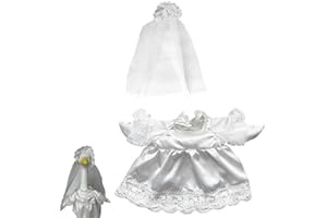 Wedding Outfit for 23 Inch Porch Goose, Bridal or Groom Costume, Outdoor Garden Lawn Wedding Decor (Wedding Dress, Costume On