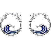 Ocean Theme Earrings 925 Sterling Silver Seahorse/Starfish/Sea Turle/Wave Dangle Earrings Holiday Party Jewelry Gifts for Women