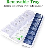 CSTDE Weekly Pill Box Organiser Large 7 Day 2x Daily Push Button view 4