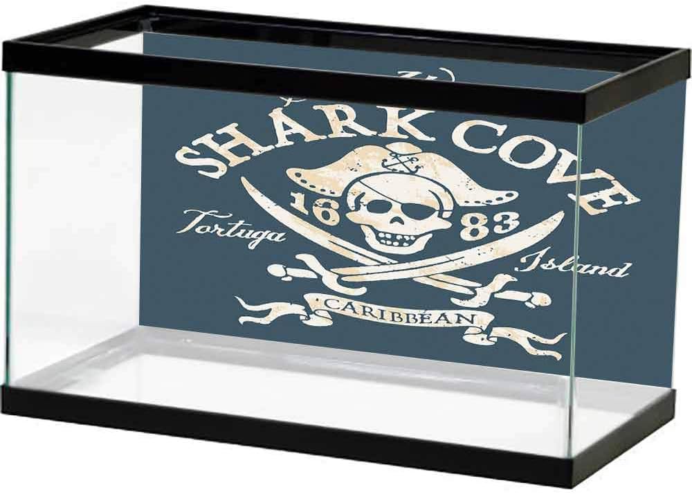 bybyhome Underwater World Backdrop Pirate Ship,Ancient Pirate Ship Sailing on The Ocean at Sunset in Full Sail Print,Orange Yellow Black PVC Adhesive Decor