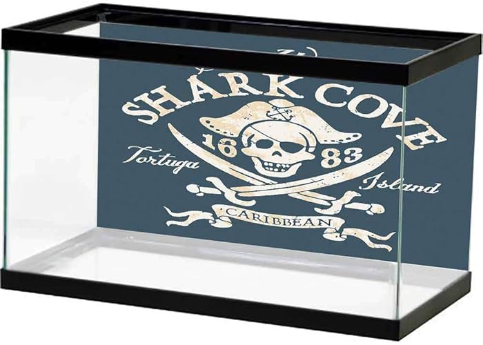 bybyhome Underwater World Backdrop Pirate Ship,Ancient Pirate Ship Sailing on The Ocean at Sunset in Full Sail Print,Orange Yellow Black PVC Adhesive Decor