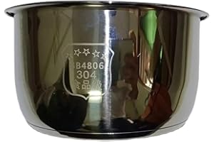 304 Stainless Steel Rice Cooker Inner Bowl, Compatible with TIGER JBV-A10U, 5.5-Cup Replacement Non-stick Pan Inside Bowl