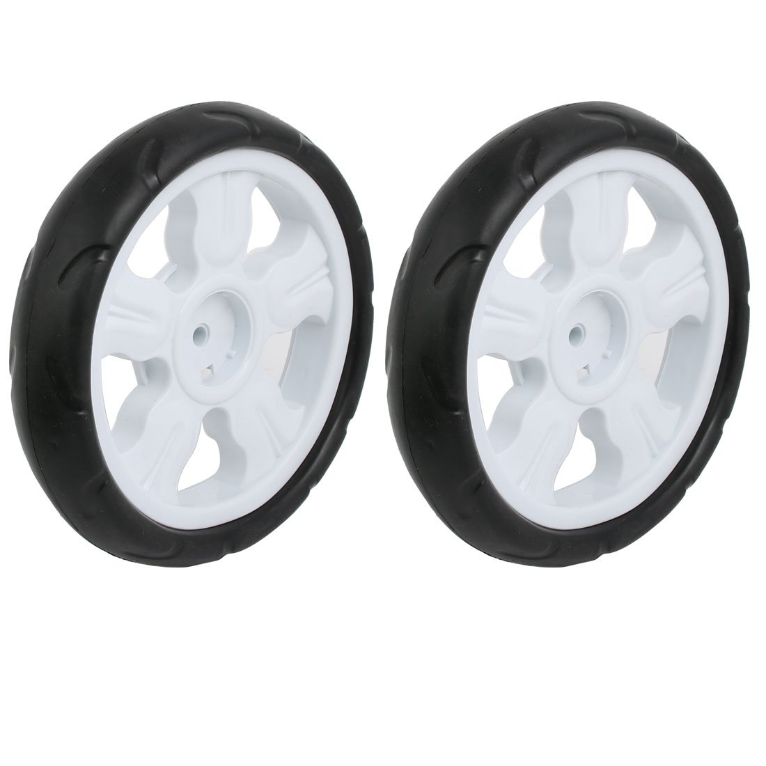 Sourcingmap 2pcs 190mm Dia Plastic Single Wheel Pulley Rolling Roller White 8x25mm