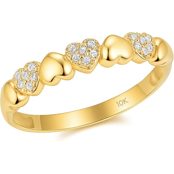 Dainty 10k Yellow Gold Infinity Ring - Halfway CZ Stones, Size 4.5, USA Made - View #8