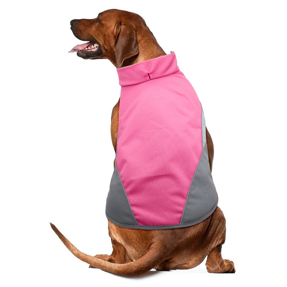 Dog Clothes Pet Clothes Spring&Autumn Clothing Pet Thickened Cold Suit Dog Waterproof Outdoor Poncho Ski Clothes (S M L XL 2XL 3XL) (XXL, Pink)