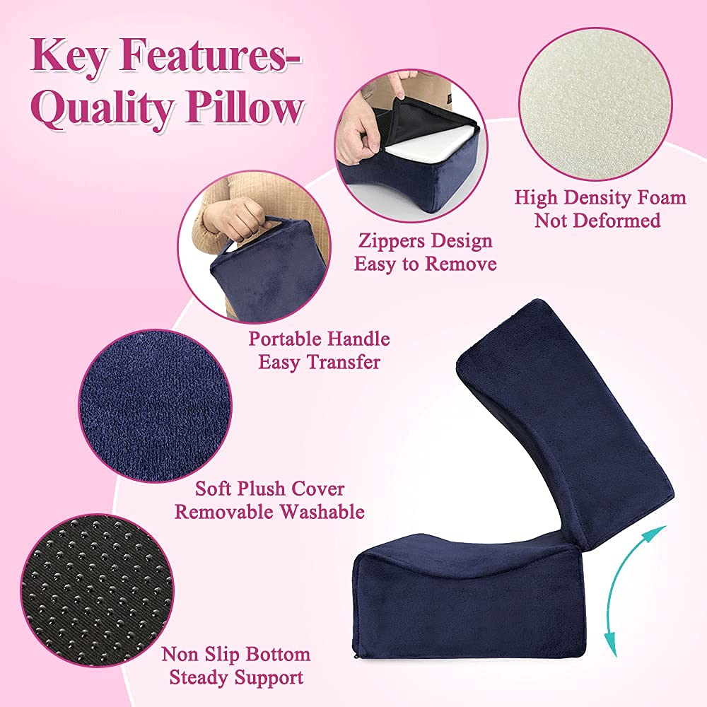 AOSSA BBL Pillow Brazilian Butt Lift Pillow After Surgery Seat Cushion Butt Pillow for Sitting Driving Post Recovery Booty Pillows Chair Butt Lift Buttocks Foam Cushion (Blue)