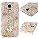 S5 Case,Galaxy S5 Case - Mavis's Diary 3D Handmade Bling Crystal Cute Butterfly Sparkle Glitter Diamonds Fashion Floral Pink Flowers Design Hard Cover for Samsung Galaxy S5 I9600 2014 with Clean Cloth