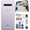 V60 5G Back Glass Cover Replacement for LG V60 ThinQ 5G Back Glass Cover Housing Door with Camera Frame Lens and Waterproof Sticker Pre-Installed Tape+Tools (Classy White)