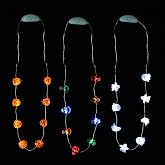 JASHIKA Halloween Eve Costume Party Accessories, Lighting Up LED Necklace Set of 3, Ghost, Jack O Lantern Pumpkin, Skull for Trick or Treating Door to Door Parade Procession