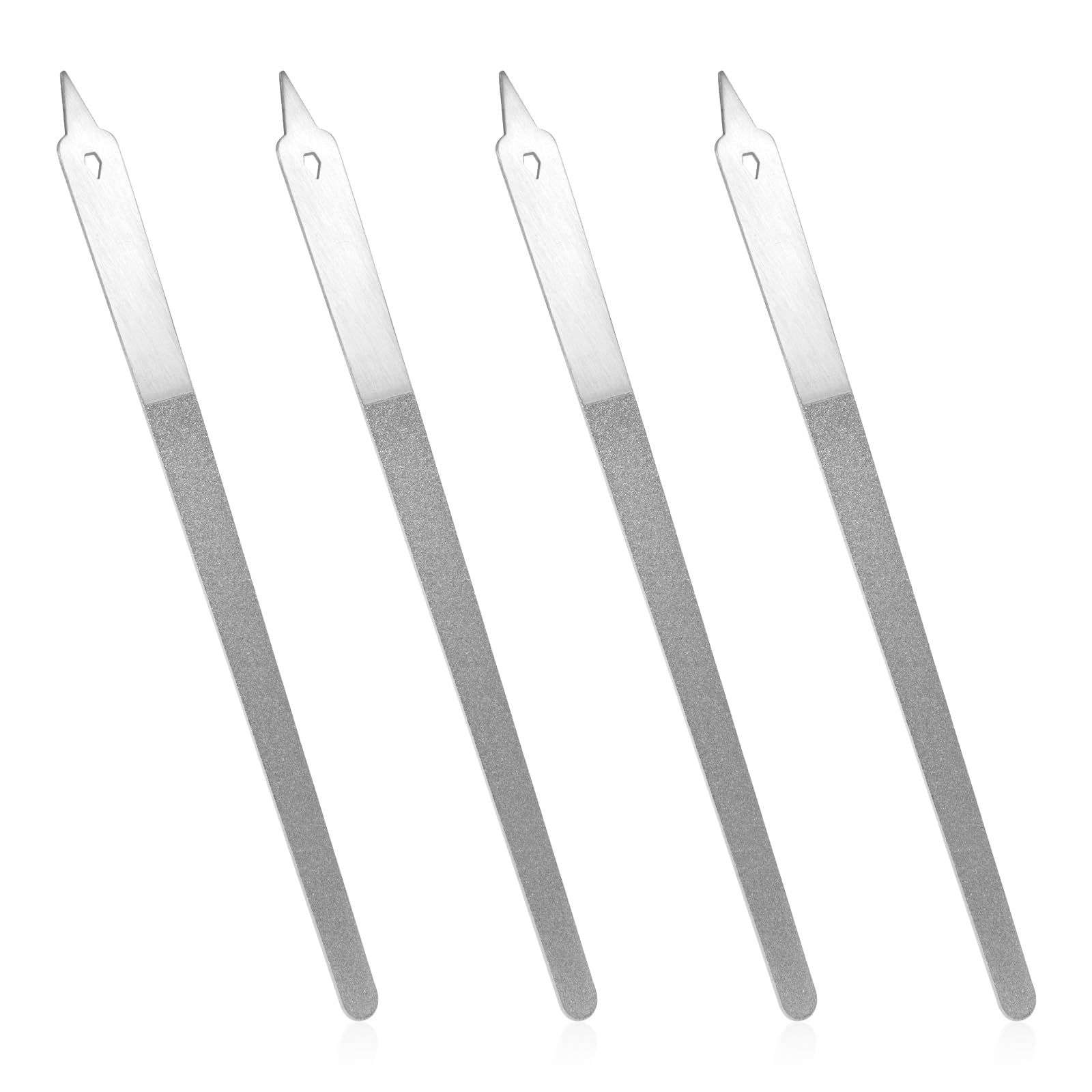 Photo 1 of 4pcs Diamond Dust Double Sided Nail Files, Stainless Steel Nail Files with Sharp Pointed Tip Metal Professional Manicure Pedicure Tools for Fingernail & Toenail