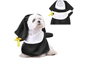 HOTUMN Nun Dog Halloween Costume - Halloween Party Pet Clothes Set Cat Nun Cosplay Costume for Cats Puppies and Small Dogs