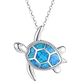 PRAYMOS Sea Turtle Necklace for Women 925 Sterling Silver Abalone Shell Turtle Jewelry Birthday Stocking Stuffers for Her