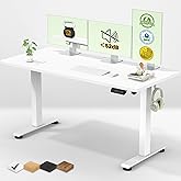 Veken 55 Inch Large Electric Standing Desk,Sit to Stand Up, Heights Adjustable, Work Home Office Computer Table for Study, Wa