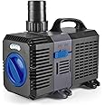 Flexzion Submersible Aquarium Water Pump 1400GPH - High FQ Ultra-Quiet Adjustable Flow Fish Pond Pump for Fresh & Saltwater Tanks, Hydroponics & Outdoor Fountains with Nozzle Set