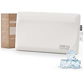 Ultra-Thin Memory Foam Pillows Queen Size, Contour Cooling Cervical Pillow for Neck Pain Relief, Orthopedic Ergonomic Bed Pillow for Side, Back and Stomach Sleepers, (3.1 Inch Thickness, 1 PCS)