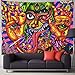 Leofanger Psychedelic Arabesque Tapestry Bohemian Tapestry Wall Art Multiple Color Hippie Tapestry Abstract Tapestry Fantasy Fractal Tapestry for Meditation Bedroom Living Room Decor