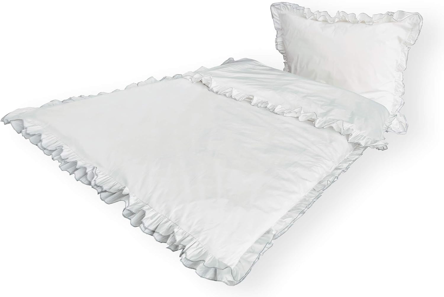 Covebett Rüschen Bettwäsche 140x200 Cm – Schwarz, Mikrofaser, Mit Reißverschluss