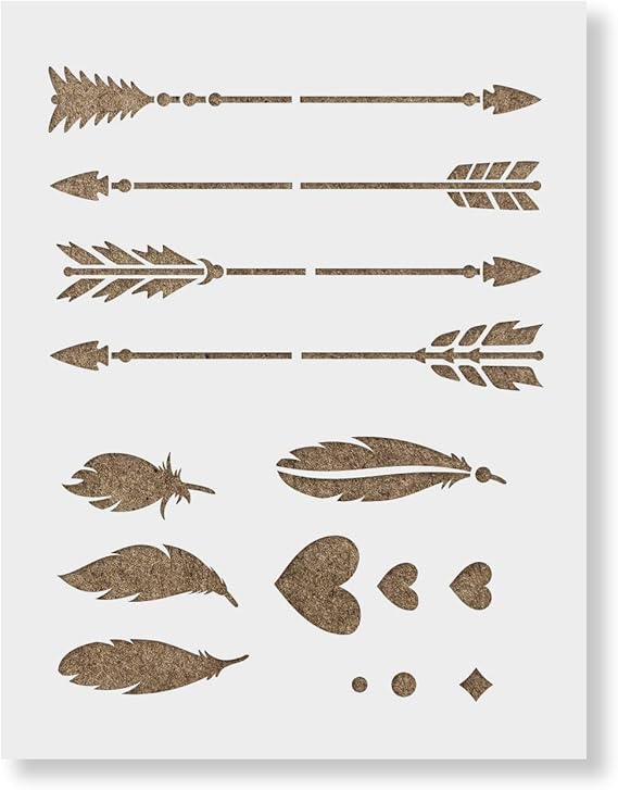 Arrow Kit Stencil Template for Walls and Crafts Reusable