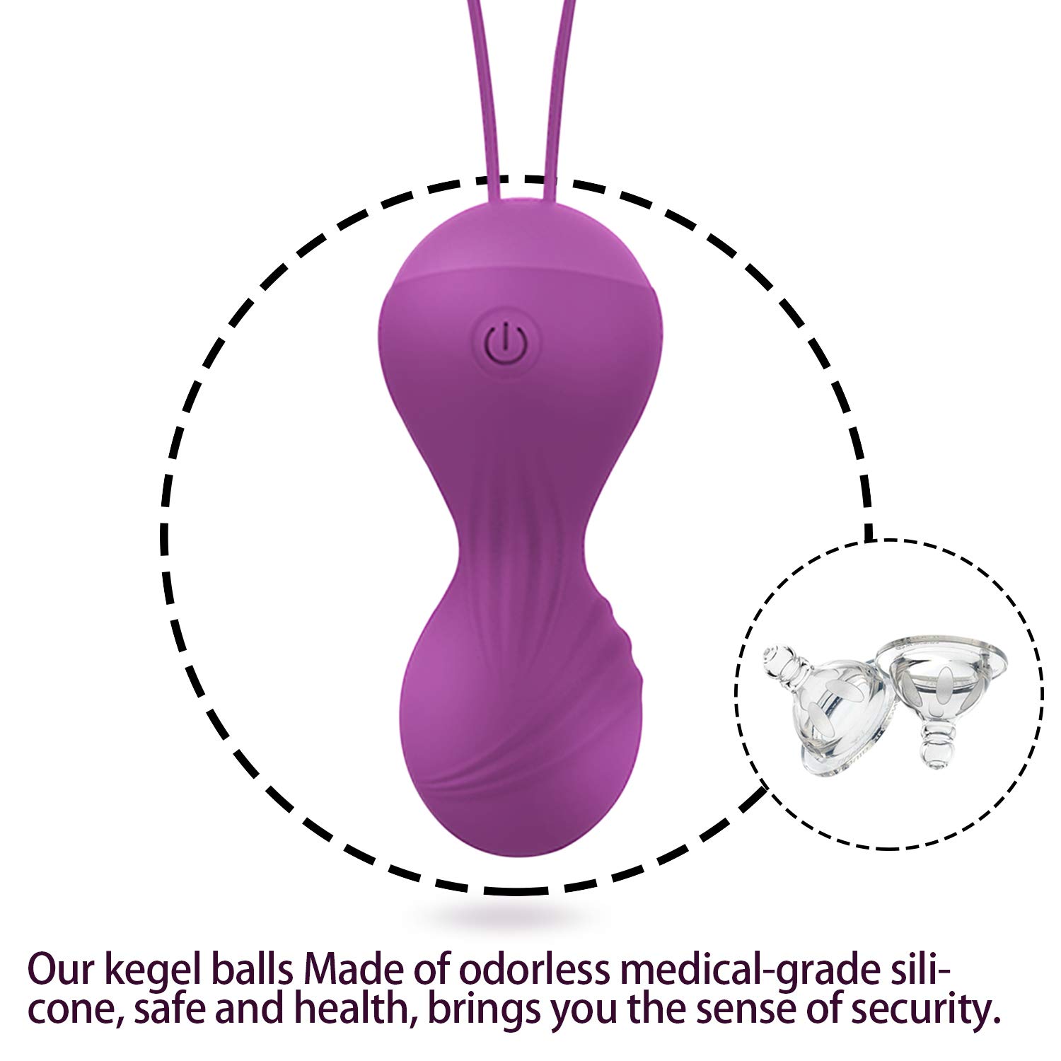 Kegel Exercise Weights for Women-Doctor Recommended Pelvic Floor Exercises Advanced Tightening,Safe Silicone Remote Controlled Kegel Balls