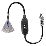 GREATIDE 3 Ft GFCI Lighted Extension Cord with 3