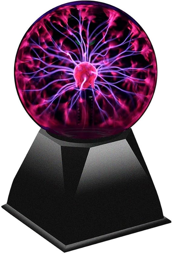 JUGUETRÓNICA Plasma Ball XL, Big Size, 8 inches, Black, Gadget For