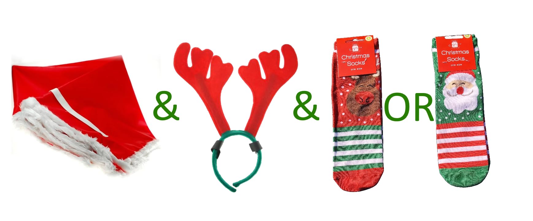 Christmas Pony Bundle Equestrian Santa Exercise Sheet | Reindeer Antlers + Socks for Horse/Pony Fancy Dress