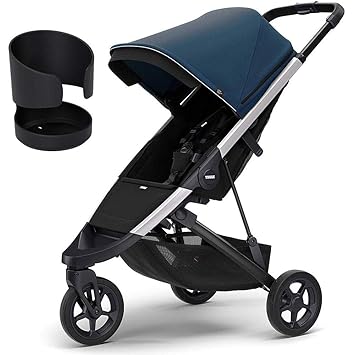 Amazon Com Thule Spring Stroller Majolica Blue With Cup Holder Baby