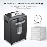 Bonsaii 12-Sheet Micro Cut Shredder C266-B Heavy Duty 60 Min 16L Bin view 2