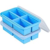 1 Cup Silicone Freezer Trays with Lid,2 PCS Soup Freezer Trays & Molds & Containers,Large Silicone Ice Cube Tray,for Freezing