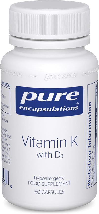 Pure Encapsulations Vitamin K with D3 Hypoallergenic 60 Caps