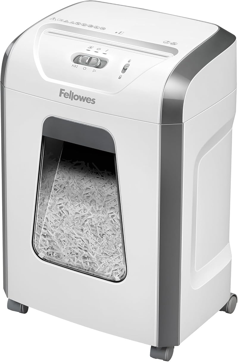 Fellowes FS-12C Cross-Cut Shredder 12 Sheets 19L Pull-Out Bin 20 Min UK