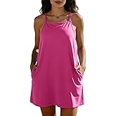 Yeokou Womens Tennis Dress with Bulit-in Shorts Sleeveless Athletic Romper Dresses Active Sundress Workout Outfits